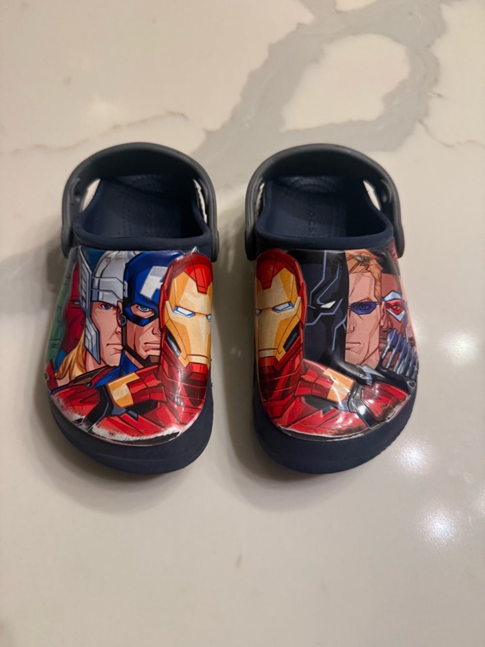 Kids Marvel Avengers Crocs - Navy Blue & Red